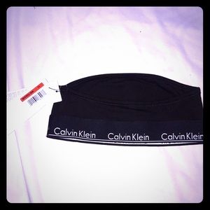 NWT CALVIN KLEIN BLACK BANDEAU XS